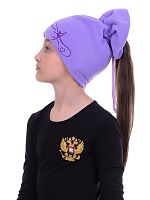 Шапочка из флиса с прорезью под шишку с вышивкой Шапочка из флиса с прорезью под шишку с вышивкой