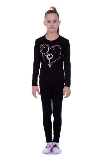 Лонгслив-футболка с длинным рукавом с принтом "Сердце"