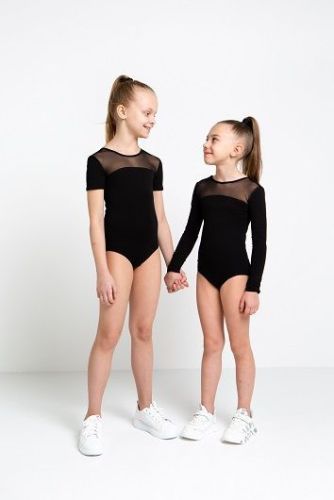 Купальник с вставкой из сетки с длинным рукавом (хлопок) Купальник с вставкой из сетки с длинным рукавом (хлопок)